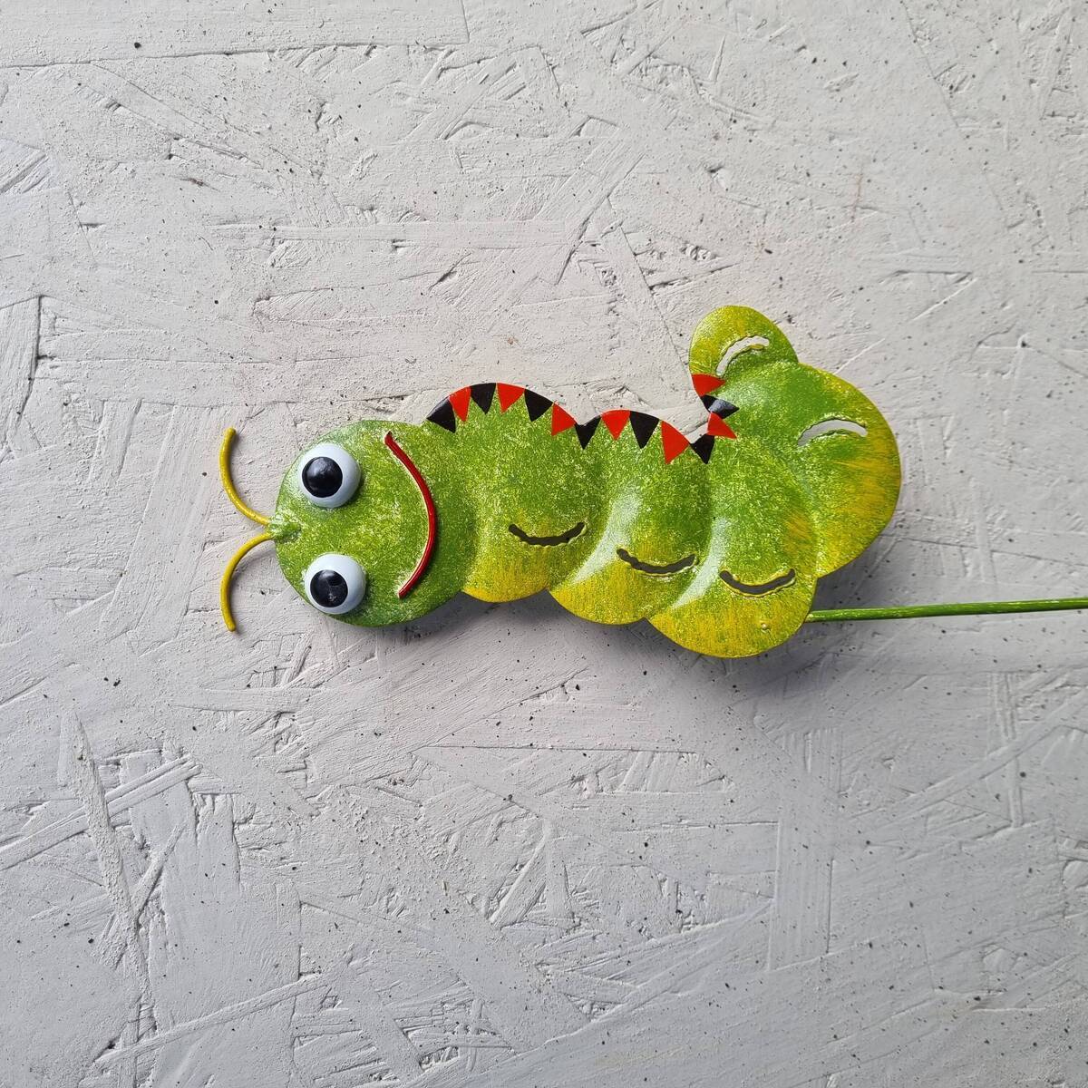 Chenille en métal peint, à piquer, 45 cm 