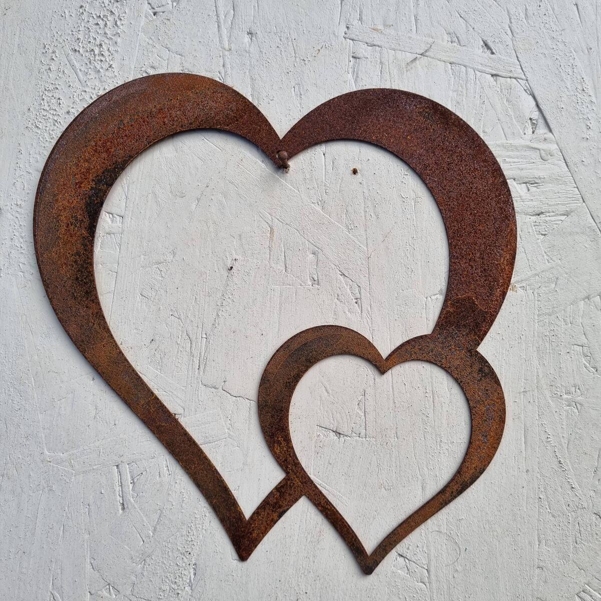 Herz aus Rosteisen, zum hängen, 21 cm 