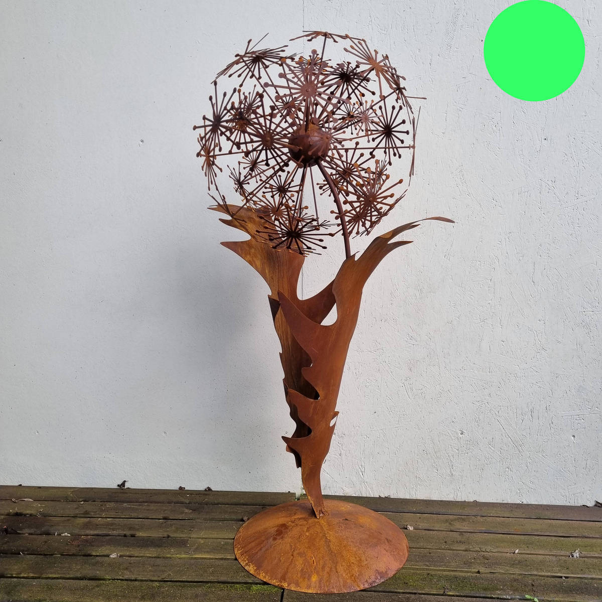 Pissenlit en fer rouillé, à poser, 128 cm 