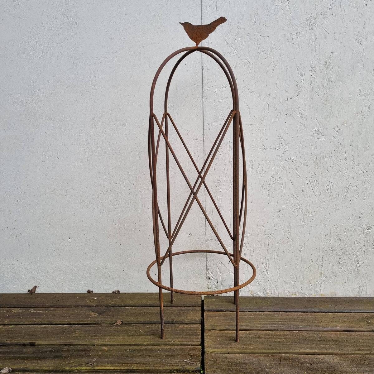 Support plantes grimpantes en fer rouillé, 107 cm 
