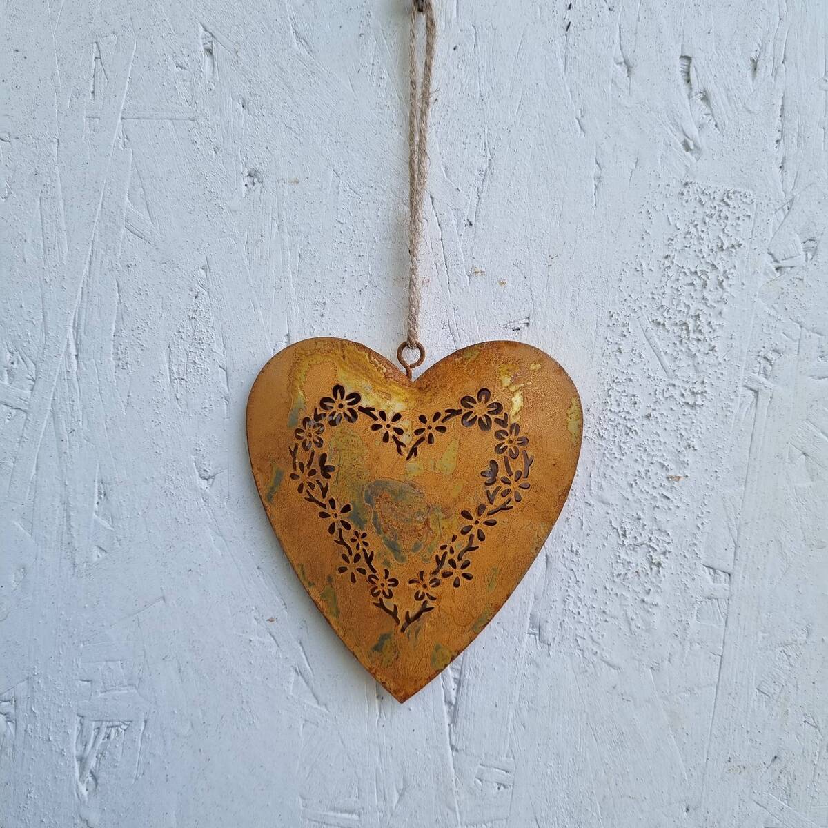 Herz aus Metall, zum hängen, 10 cm