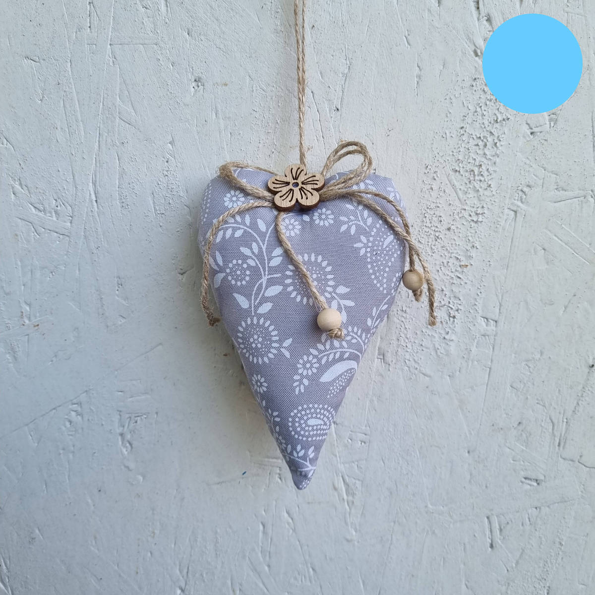 Herz aus Textil, zum hängen, 14 cm 