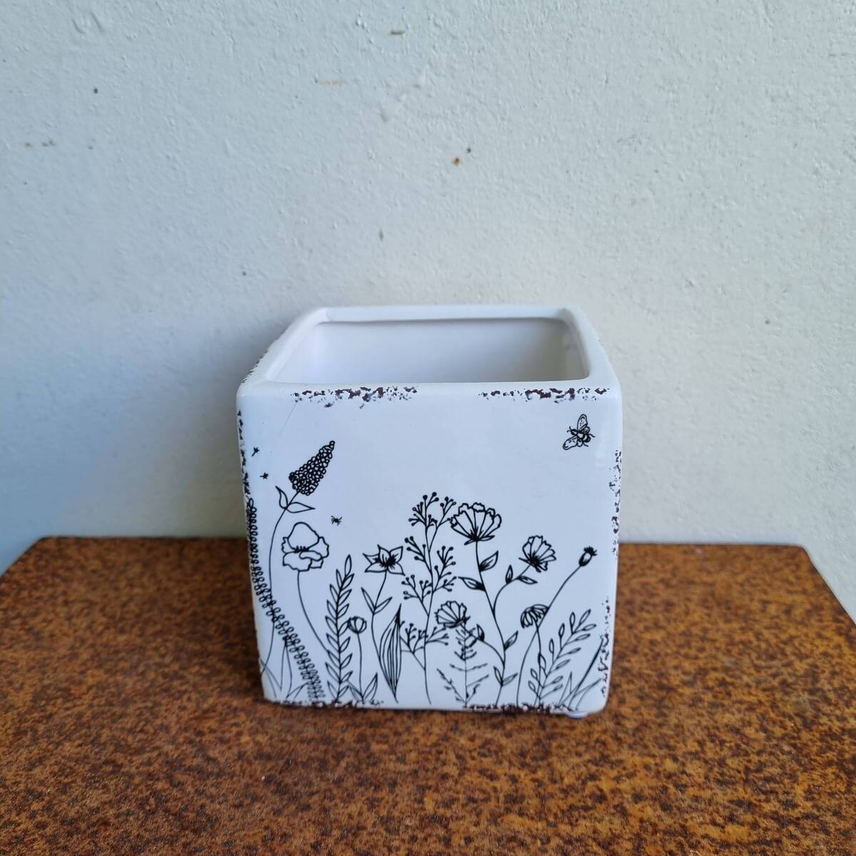Cache-pot en dolomit, 10x10 cm 