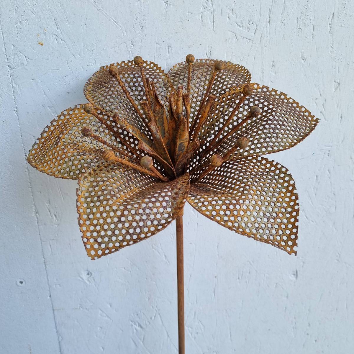 Fleur en fer rouillé, Ø 25 cm 