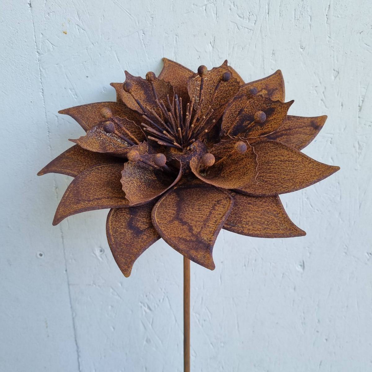 Fleur en fer rouillé, Ø 27 cm 
