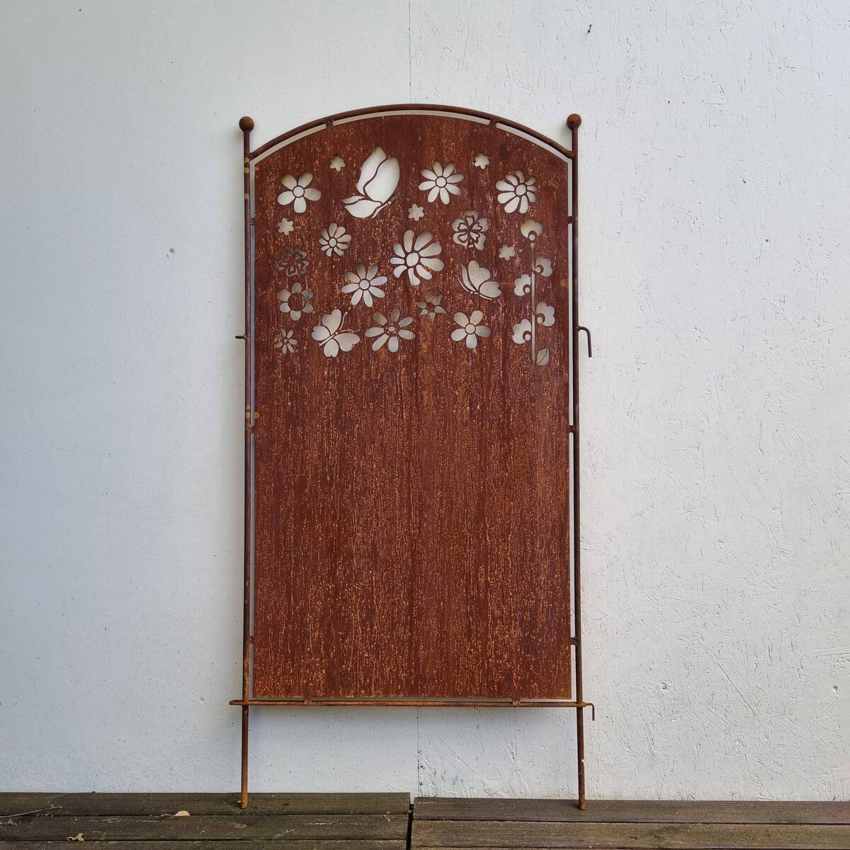 Sichtschutz aus Rosteisen, schön ausgeschnitten, 140 cm 