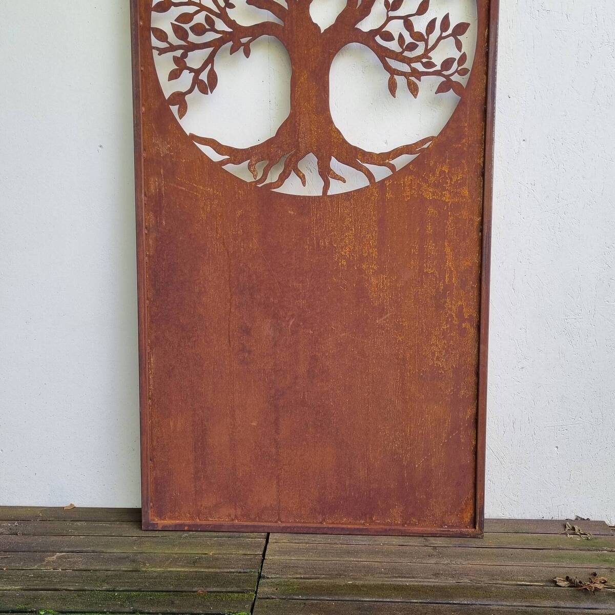 Sichtschutz aus Rosteisen, Lebensbaum, 200 cm 