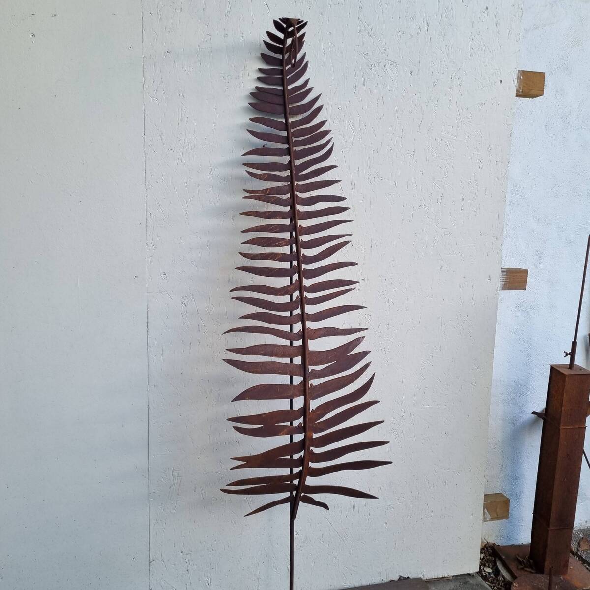 Feuille de fougère en fer rouillé, 190 cm 