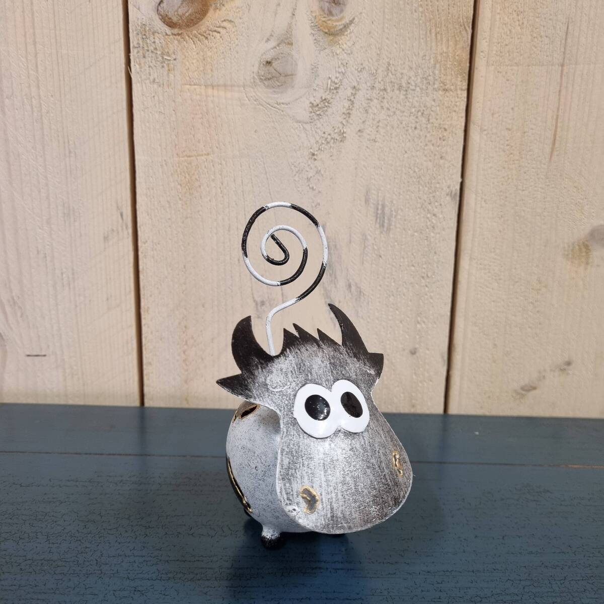 Vache en métal peint 13 cm 