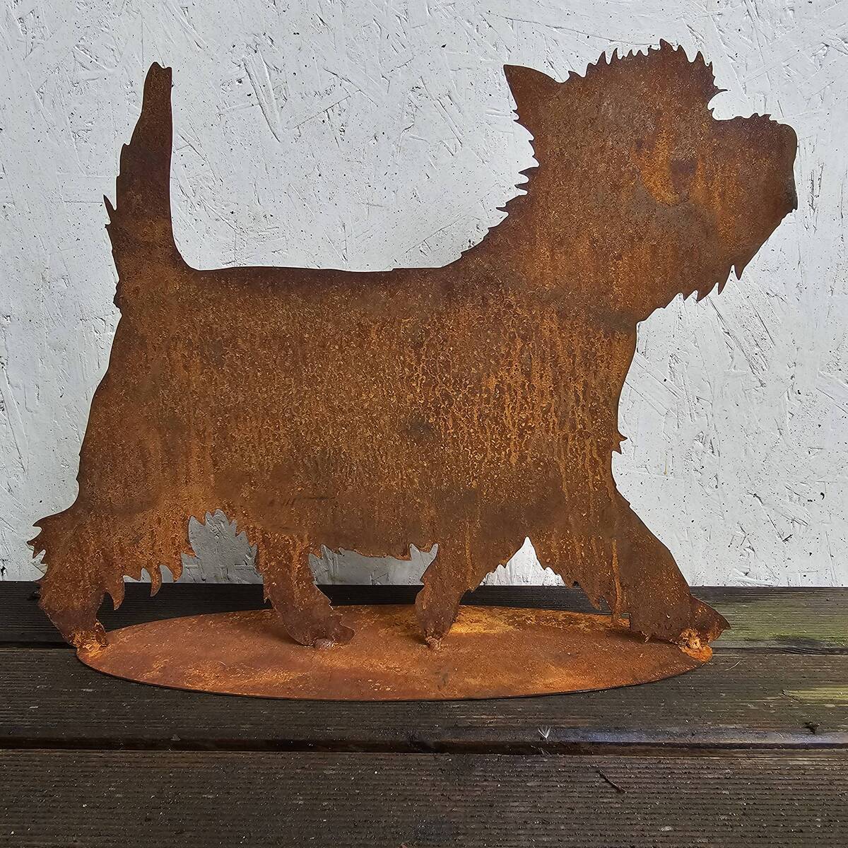 Kleiner Hund, aus Rosteisen, Breite 42 cm 