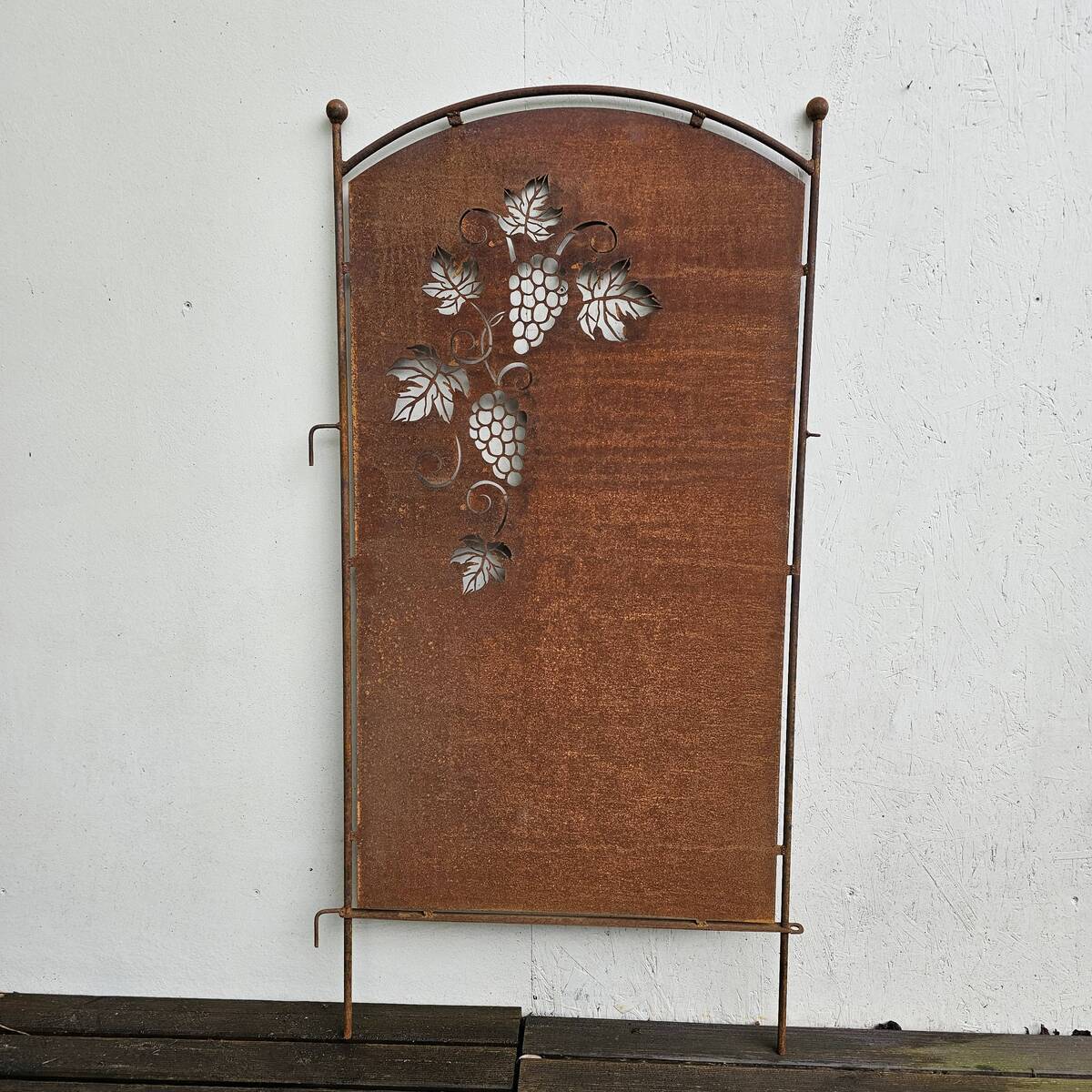 Paravent en fer rouillé, vigne, 140 cm 