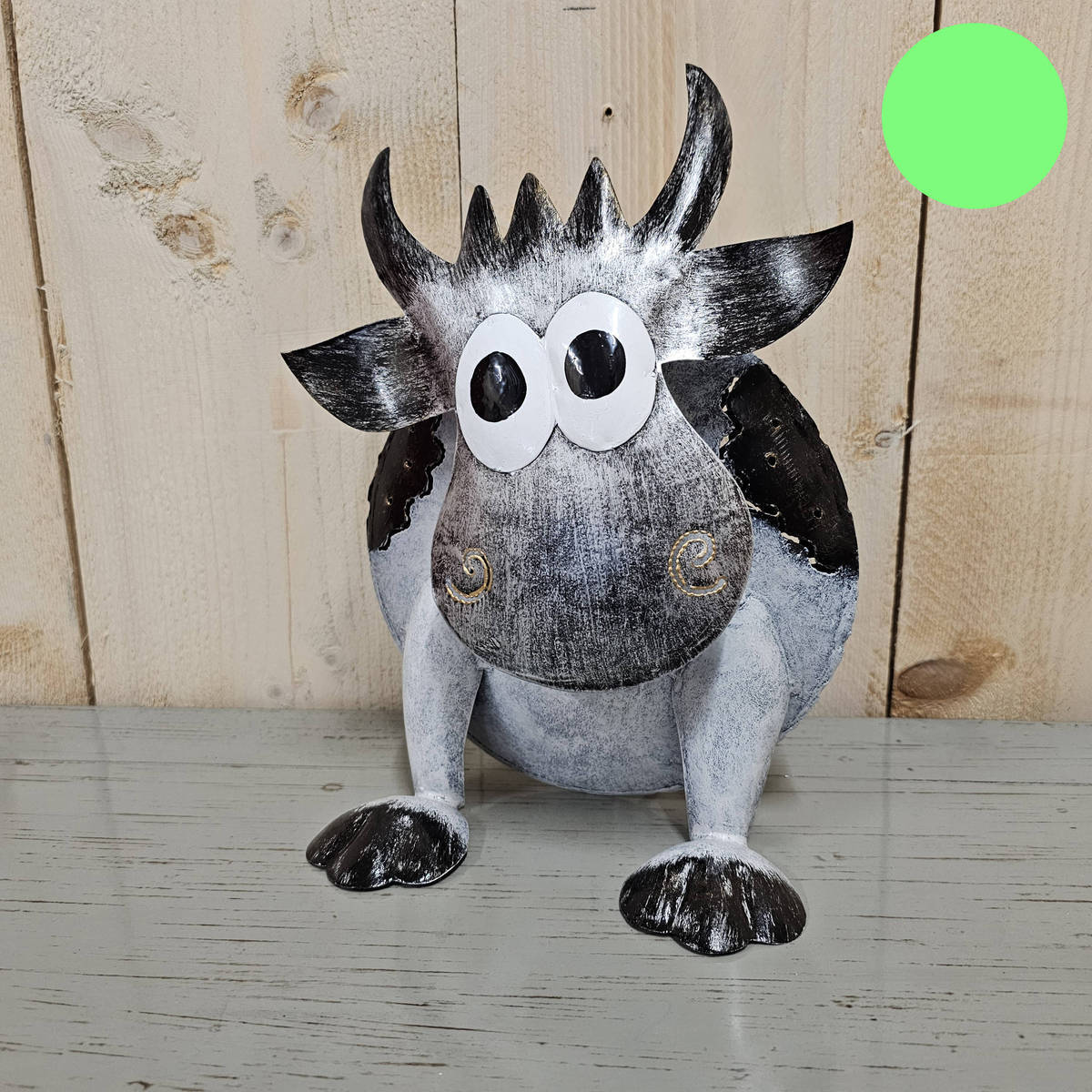 Kuh aus Metall, bemalt, 26 cm 