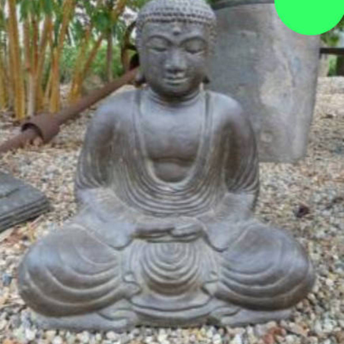 Bouddha en pierre agglomérée, 40 cm  