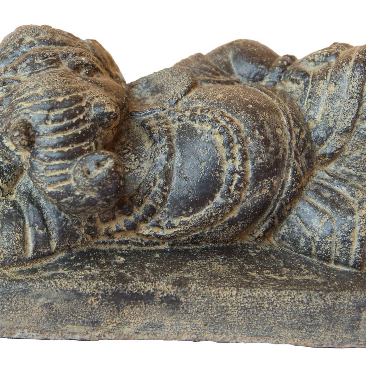 Ganesha couché en pierre agglomérée, 11 cm