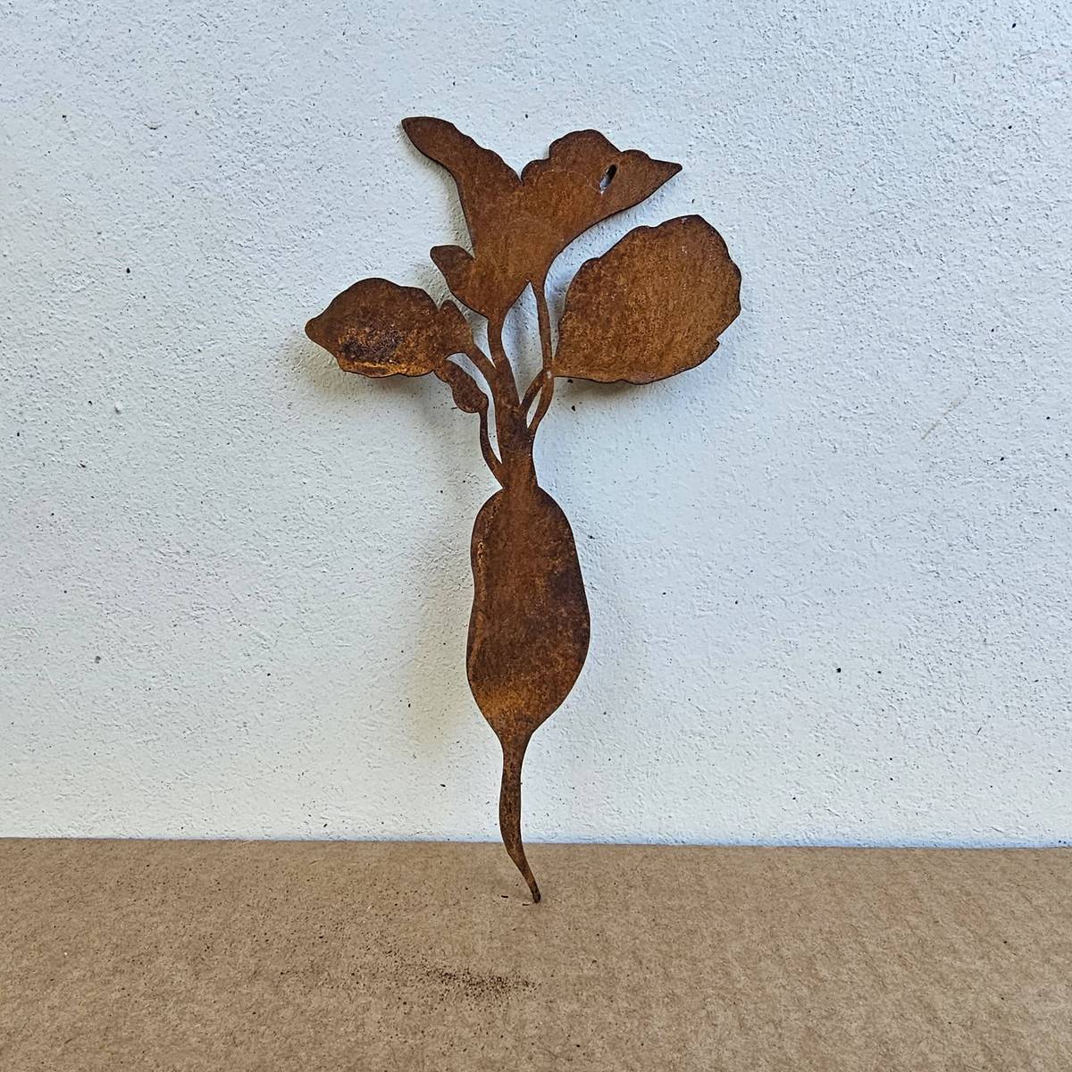 Radis en fer rouillé, à suspendre, 20 cm 