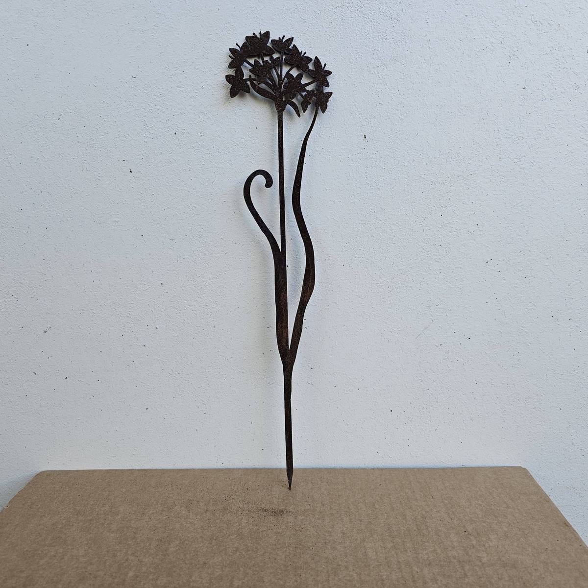 Cebette en fer rouillé, à piquer, 35 cm 