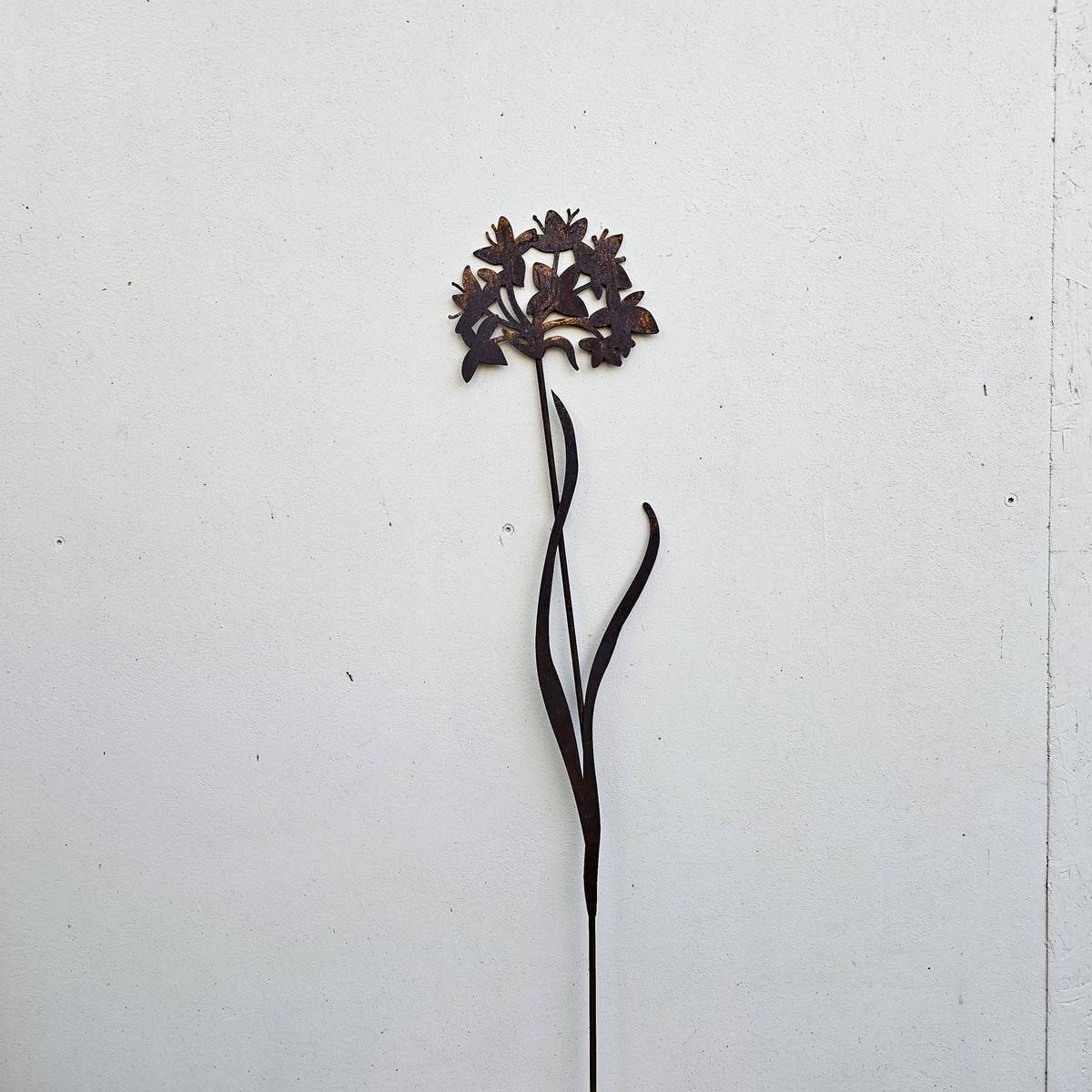 Cebette en fer rouillé, à piquer, 30 cm 