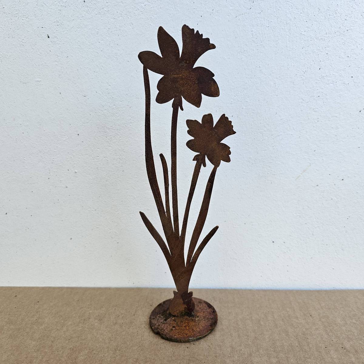 Narzisse aus Rosteisen, zum stellen, 23 cm 