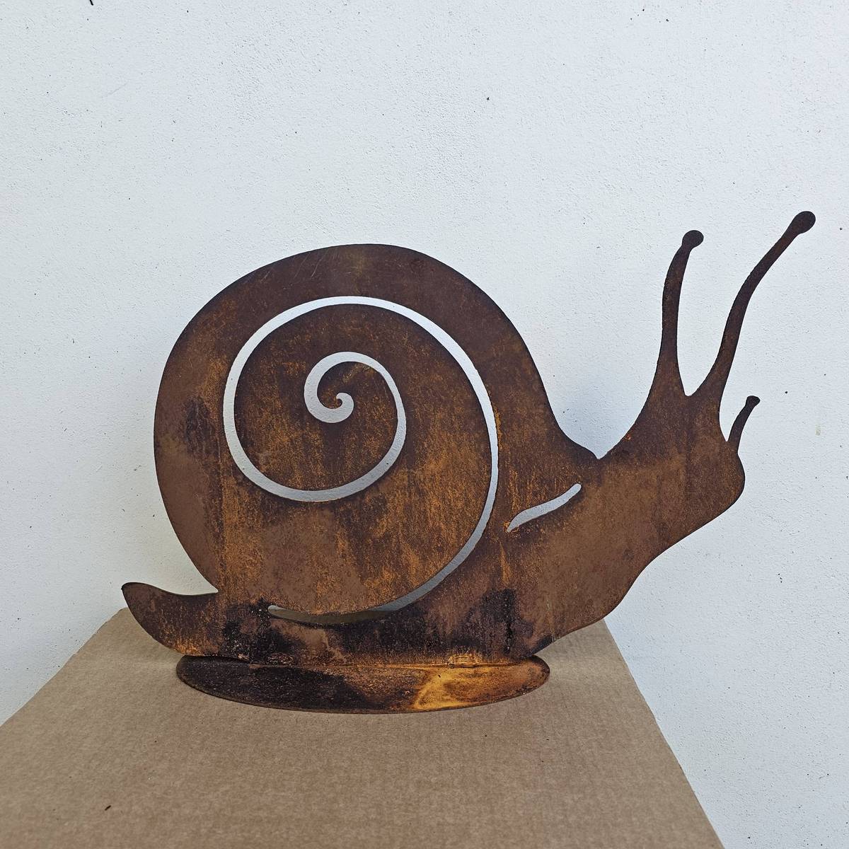 Escargot en fer rouillé, à poser, 33 cm 