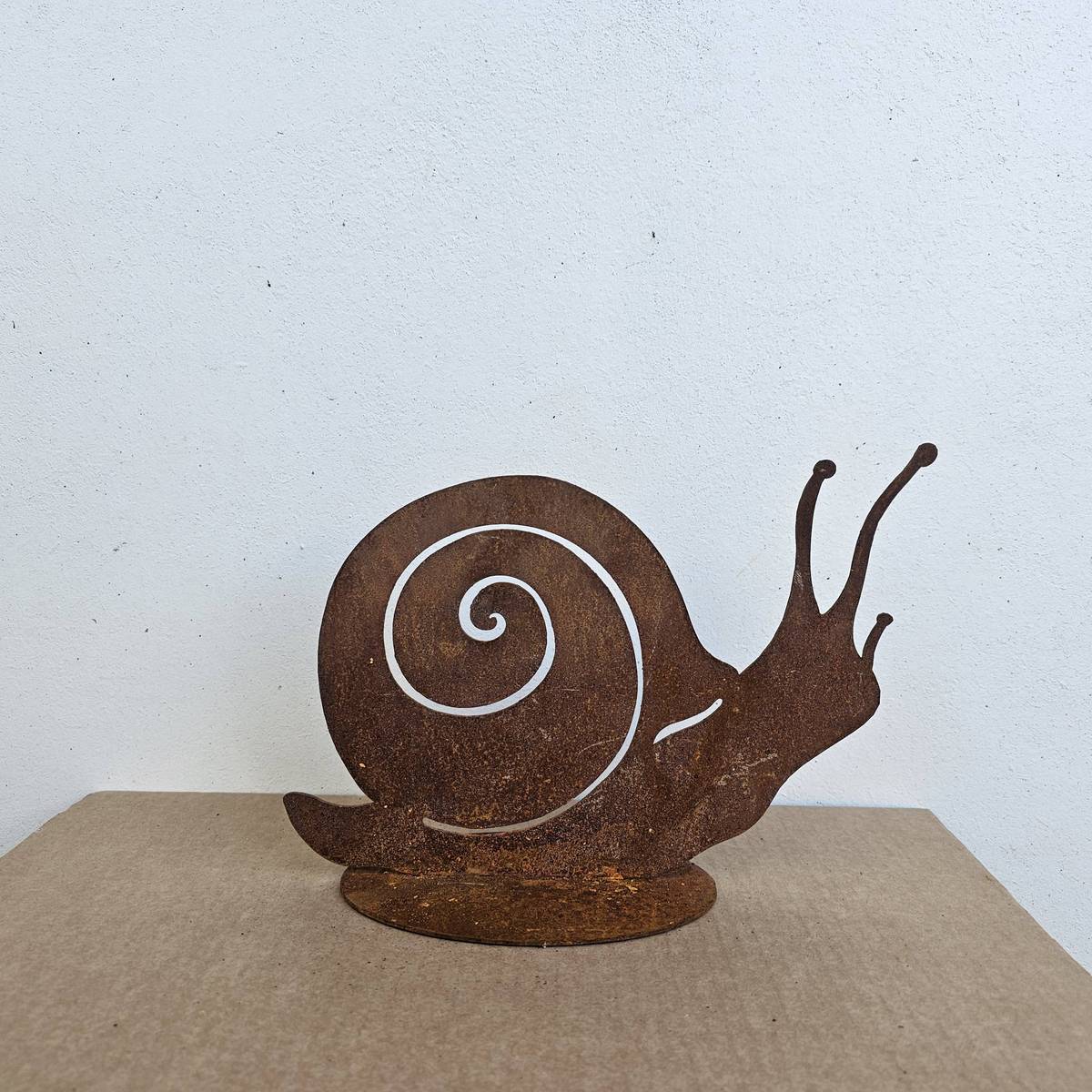 Weinbergschnecke aus Rosteisen, zum stellen, 18 cm 