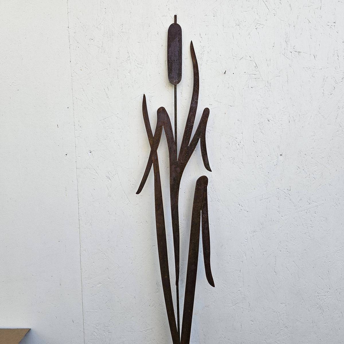 Roseau sur tige, en fer rouillé, 160 cm 