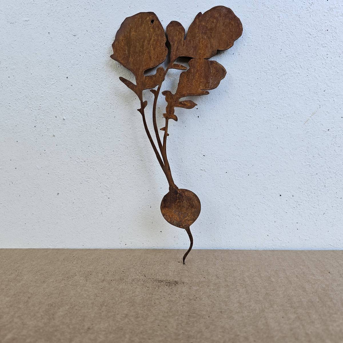 Radis en fer rouillé, à suspendre, 21 cm 