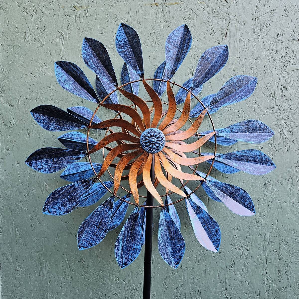 Girouette en métal, 156 cm, diamètre 59 cm, 2 roues 