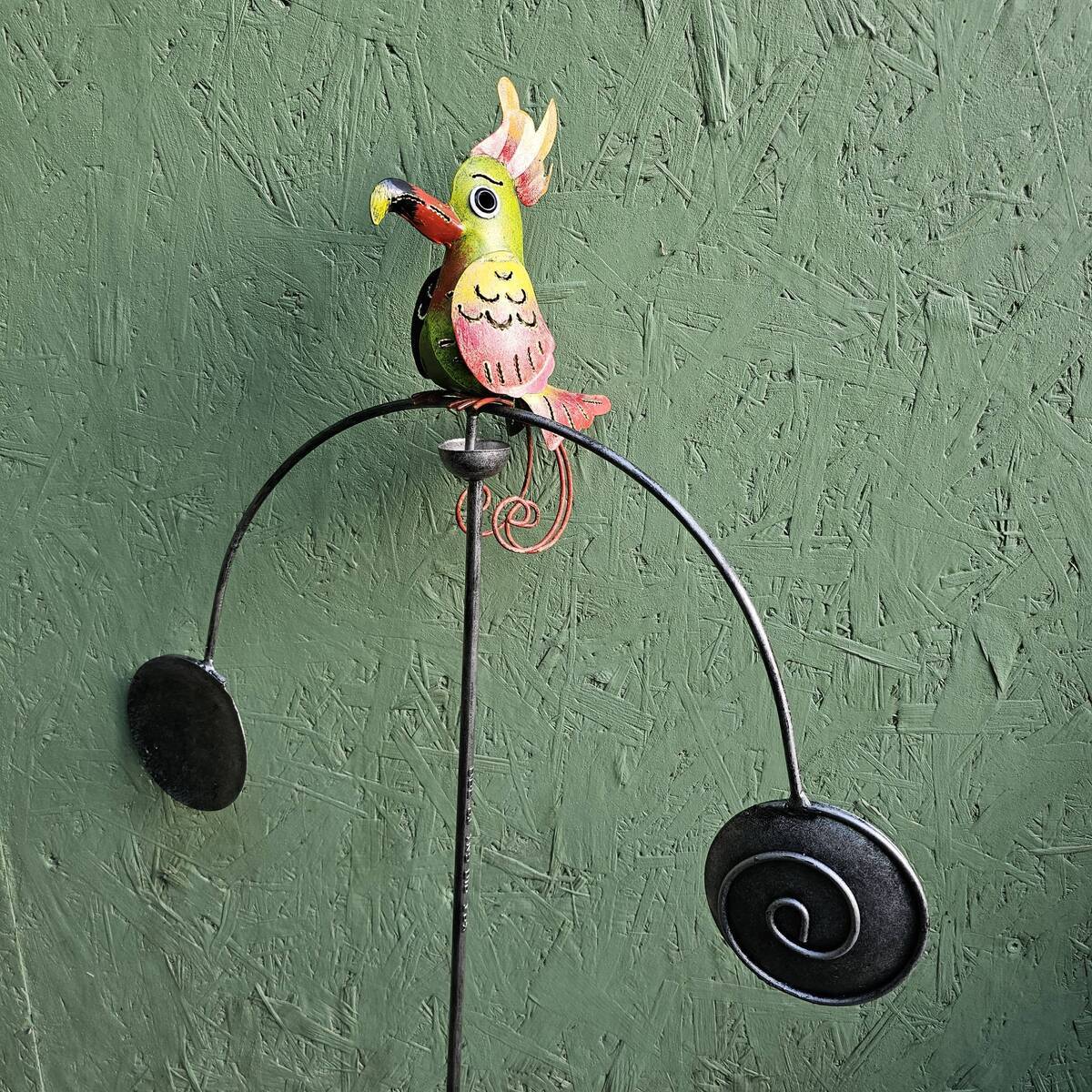 Gartenpendel aus Metall, mit Kakadu, 115 cm 