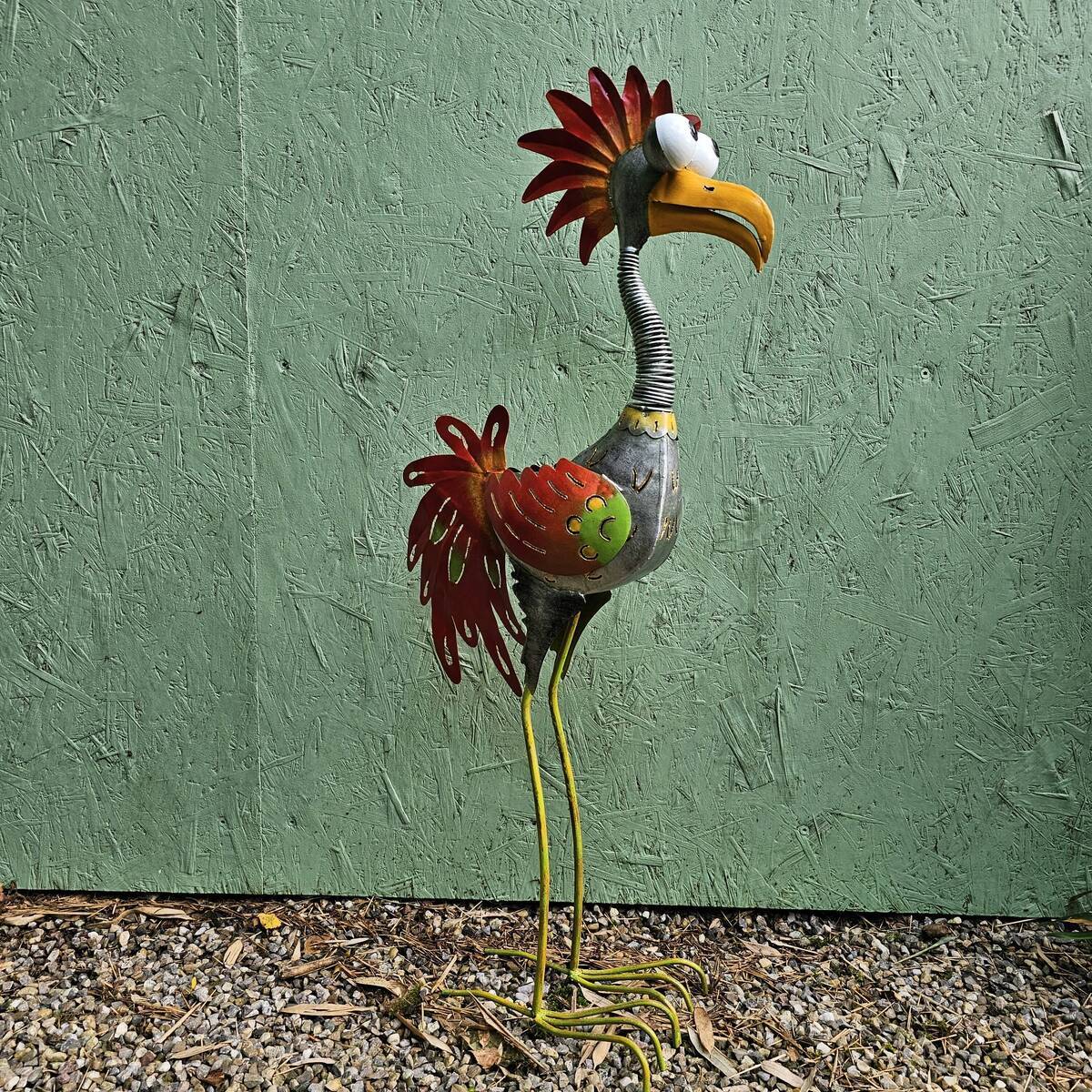 Vogel aus Metall, bemalt, 98 cm 