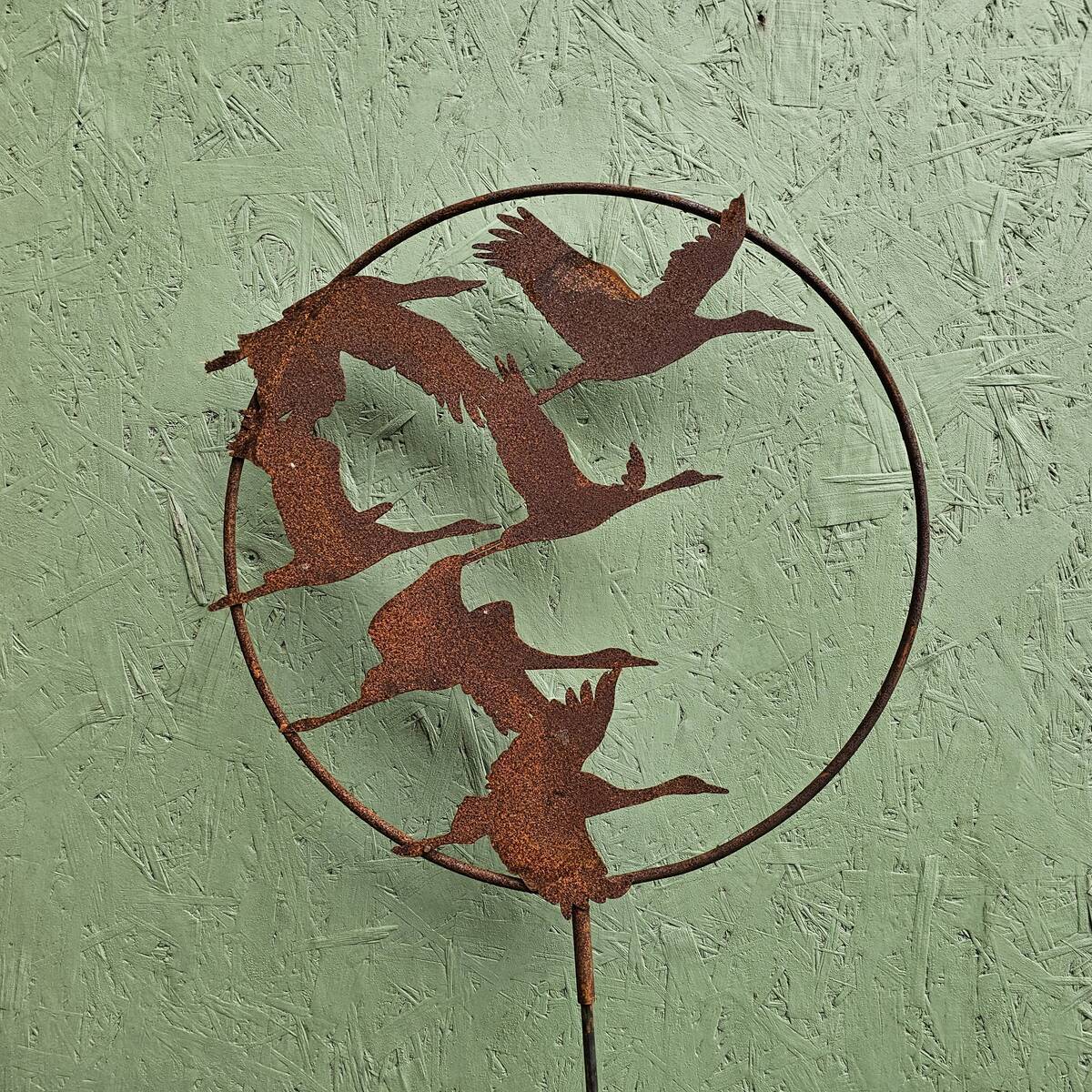 Echassiers sur tige, en fer rouillé, 170 cm 