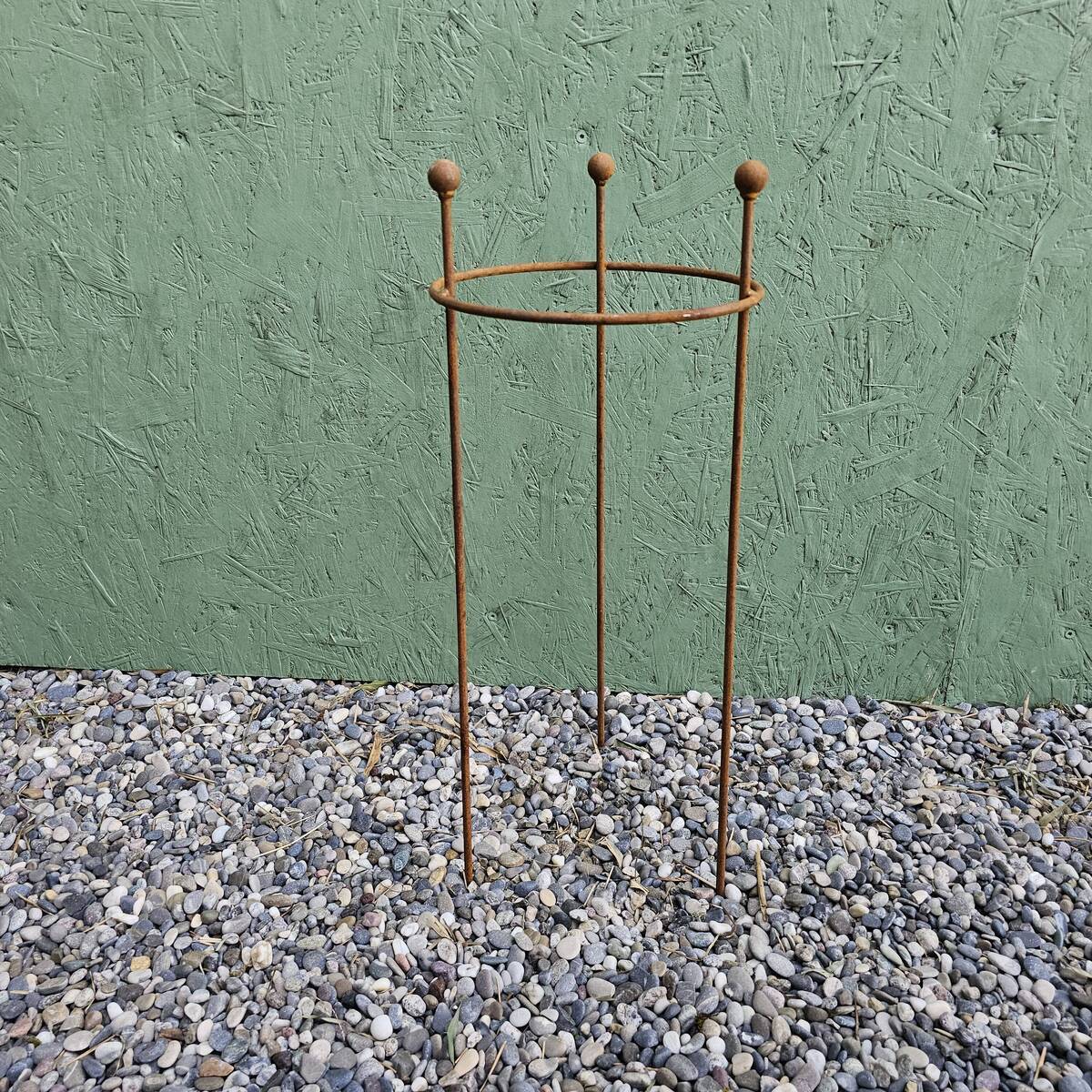 Support pour plante, en fer rouillé, diamètre 28 cm 