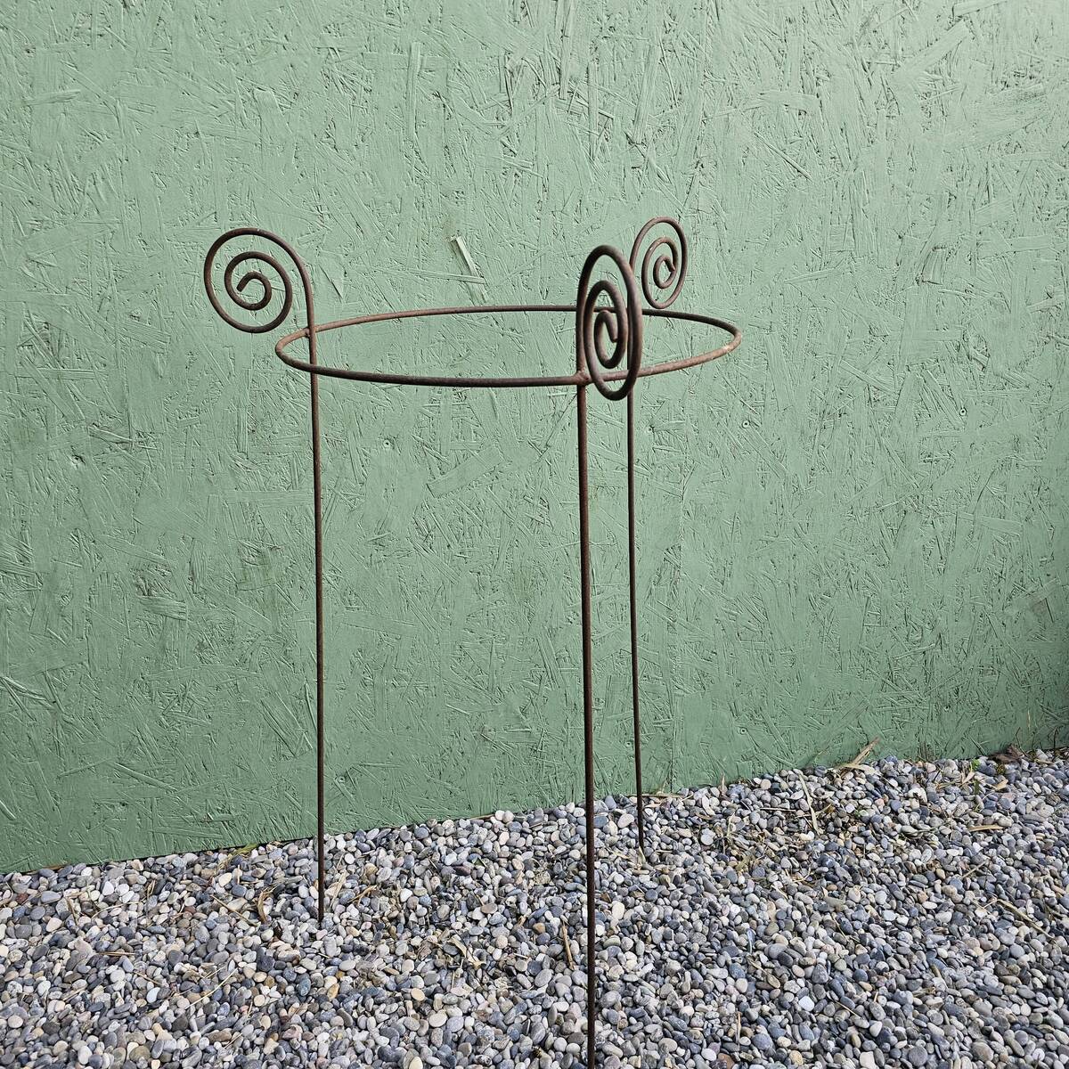 Support pour plante, en fer rouillé, diamètre 28 cm