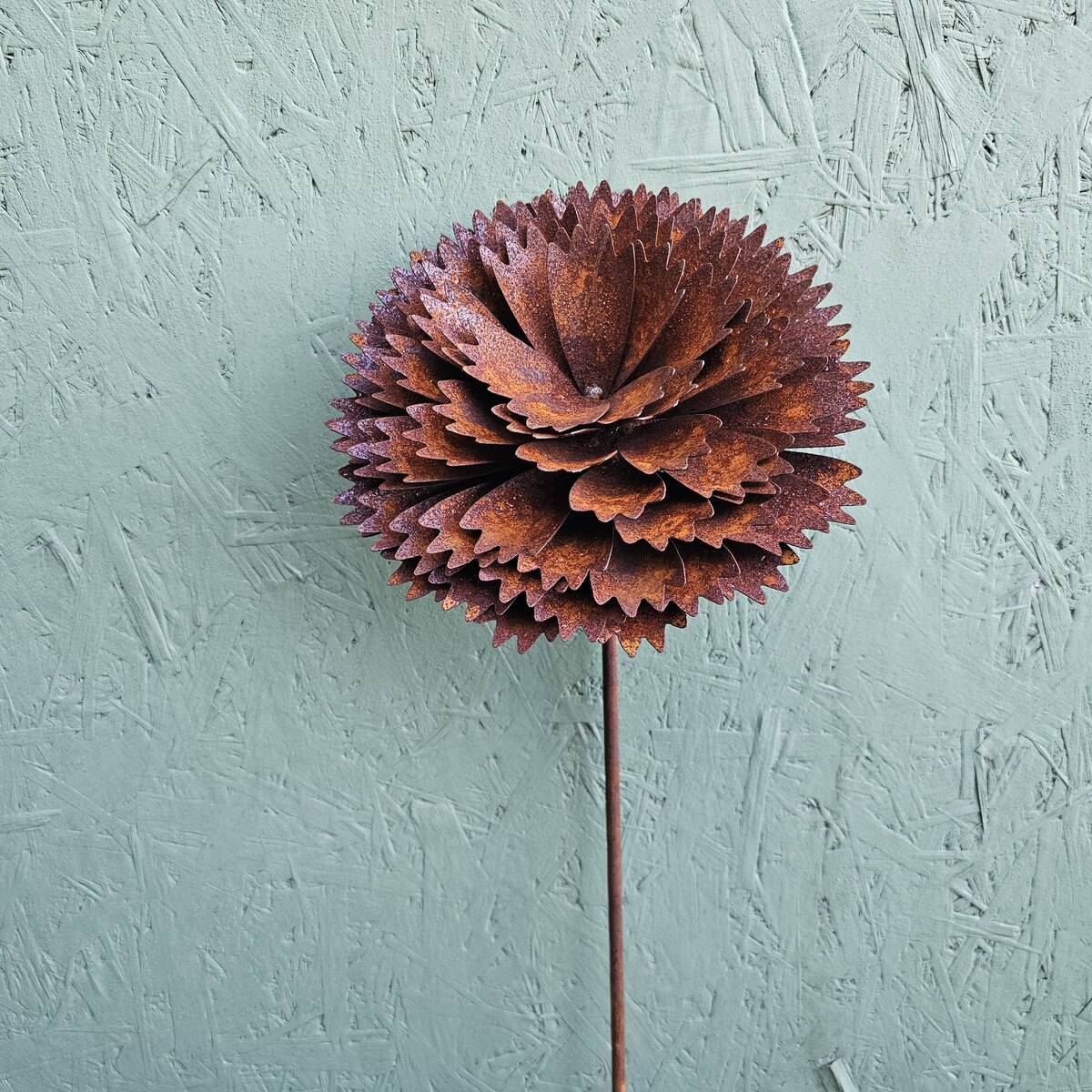 Fleur en fer rouillé, 140 cm 