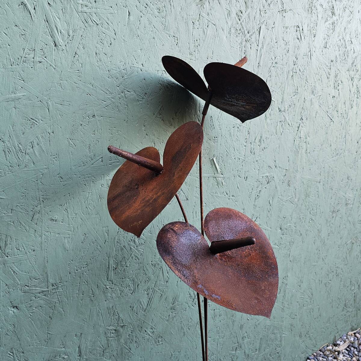 Fleur en fer rouillé, 115 cm 