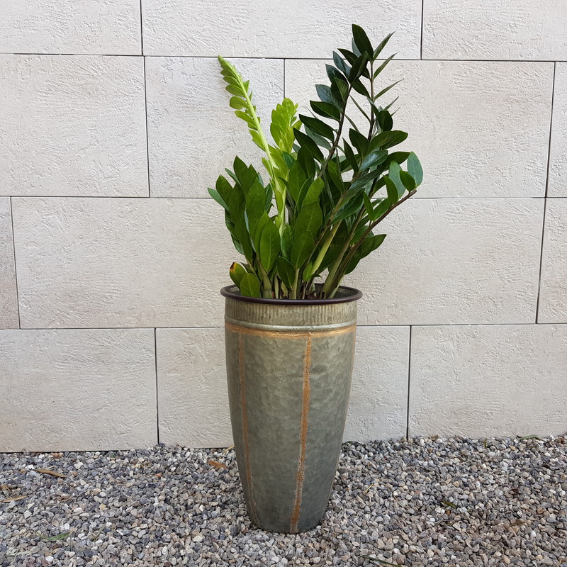 Übertopf aus Metall, rund, Höhe 46cm