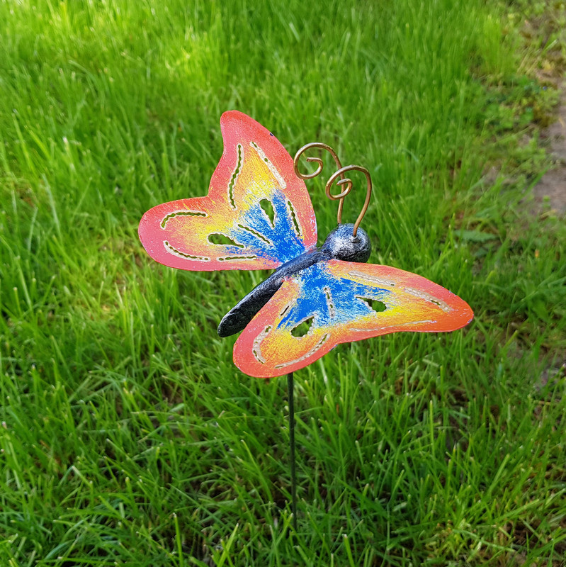Papillon 22cm sur tige 40cm main image 1